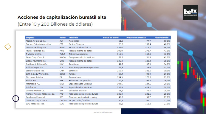 Acciones de capitalización bursátil alta