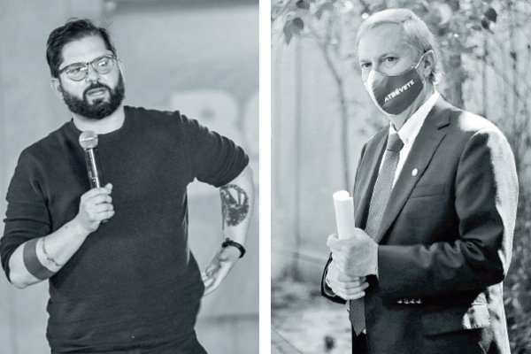 Candidatos presidenciales Kast y Boric, 